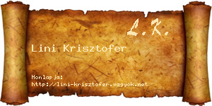 Lini Krisztofer névjegykártya